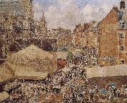 Camille Pissarro morning market painting